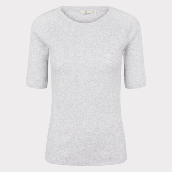 Basic Apparel Ludmilla SS Tee Light Grey Melange