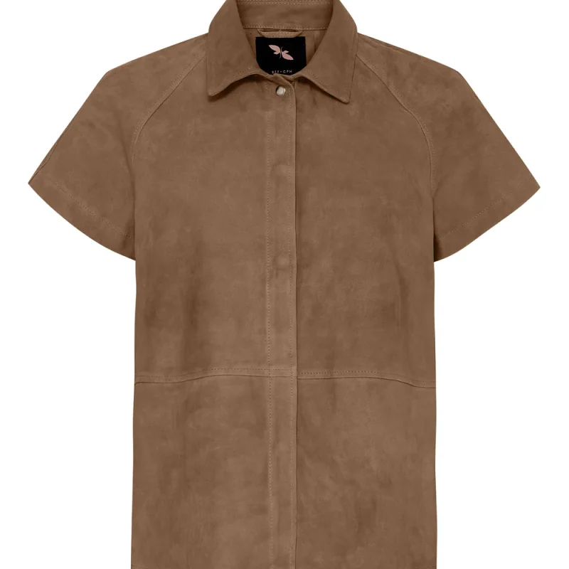 BTF CPH Skjorte Ruskind Nude Brown Short Slv
