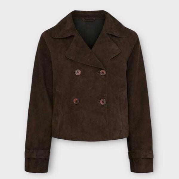 BTF CPH Suede Short Trenchcoat Chocolate Brown