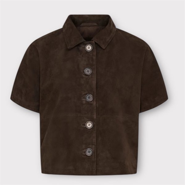 BTF CPH Suede Jacket Short Sleeve Dark Brown