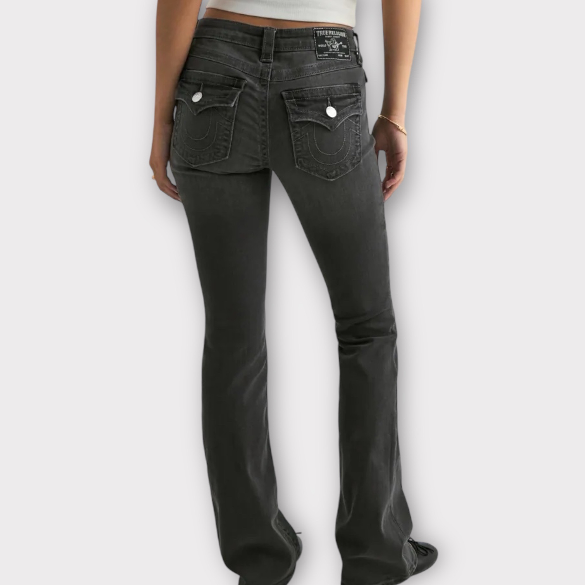 True Religion Becca MR Bootcut Flap Charcoal