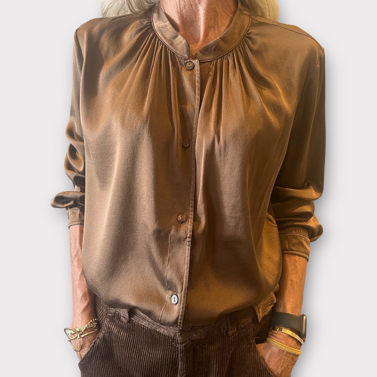 Transit Silk Shirt Tobacco