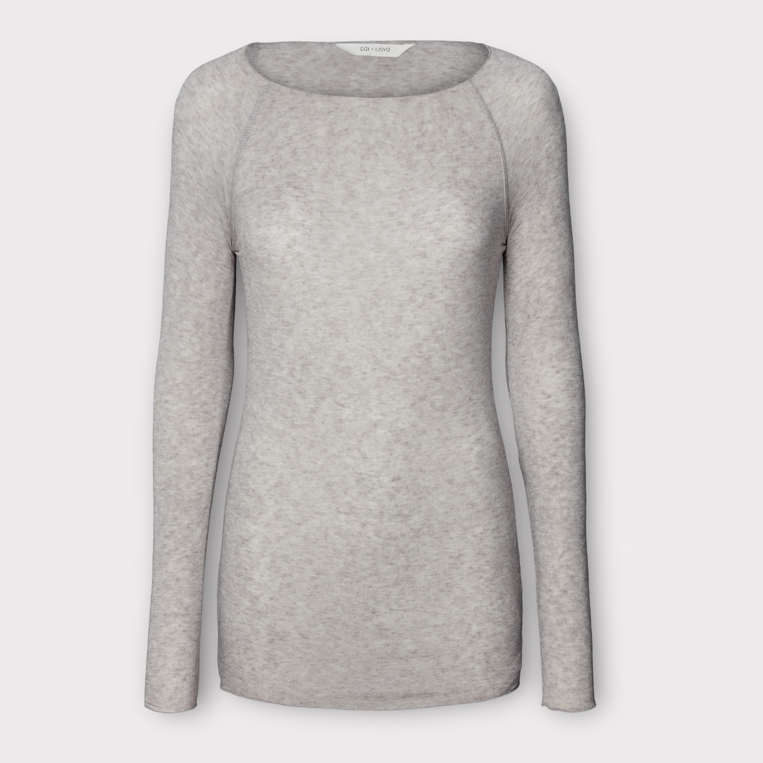 Gai & Lisva Amalie L/S Wool Top Light Grey Melange