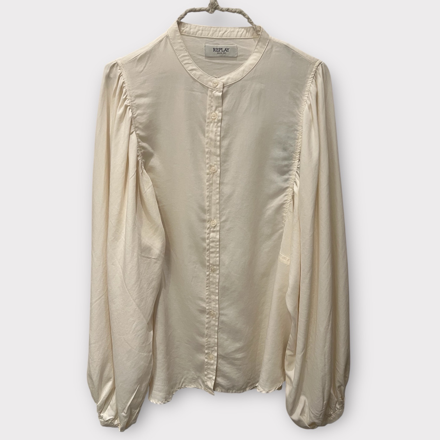 Replay Wide Sleeve Shirt Off White