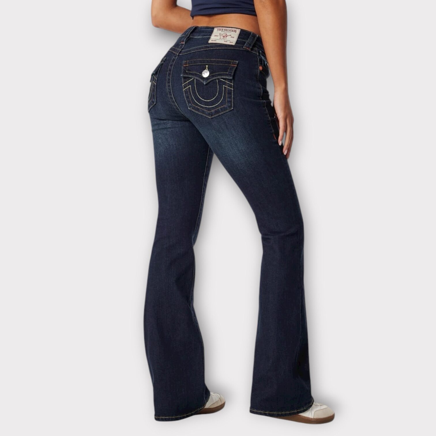 True Religion Becca Mid Rise Boot Cut Flap