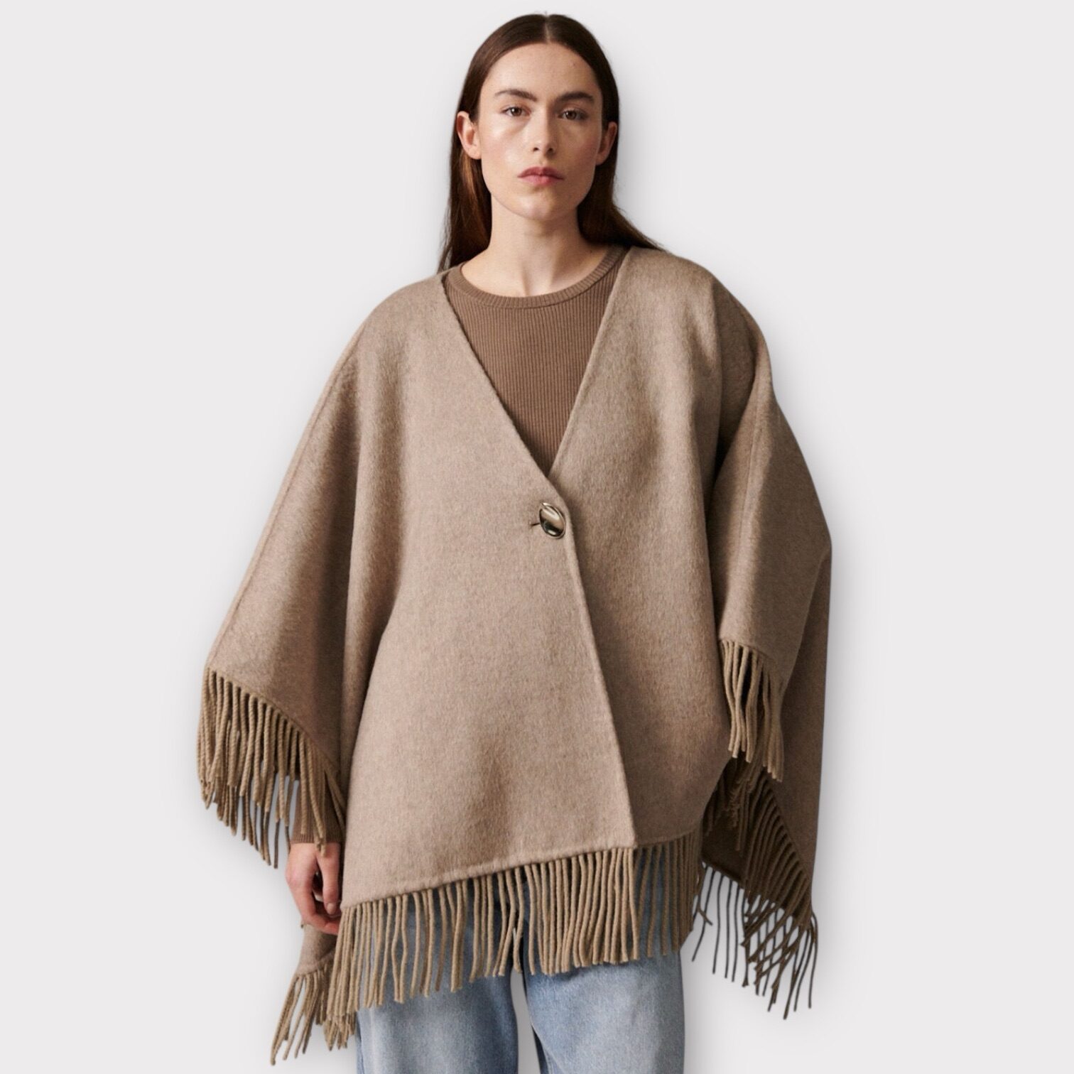 DAY Sybil Fringes Double Faced Wool Beige Melange