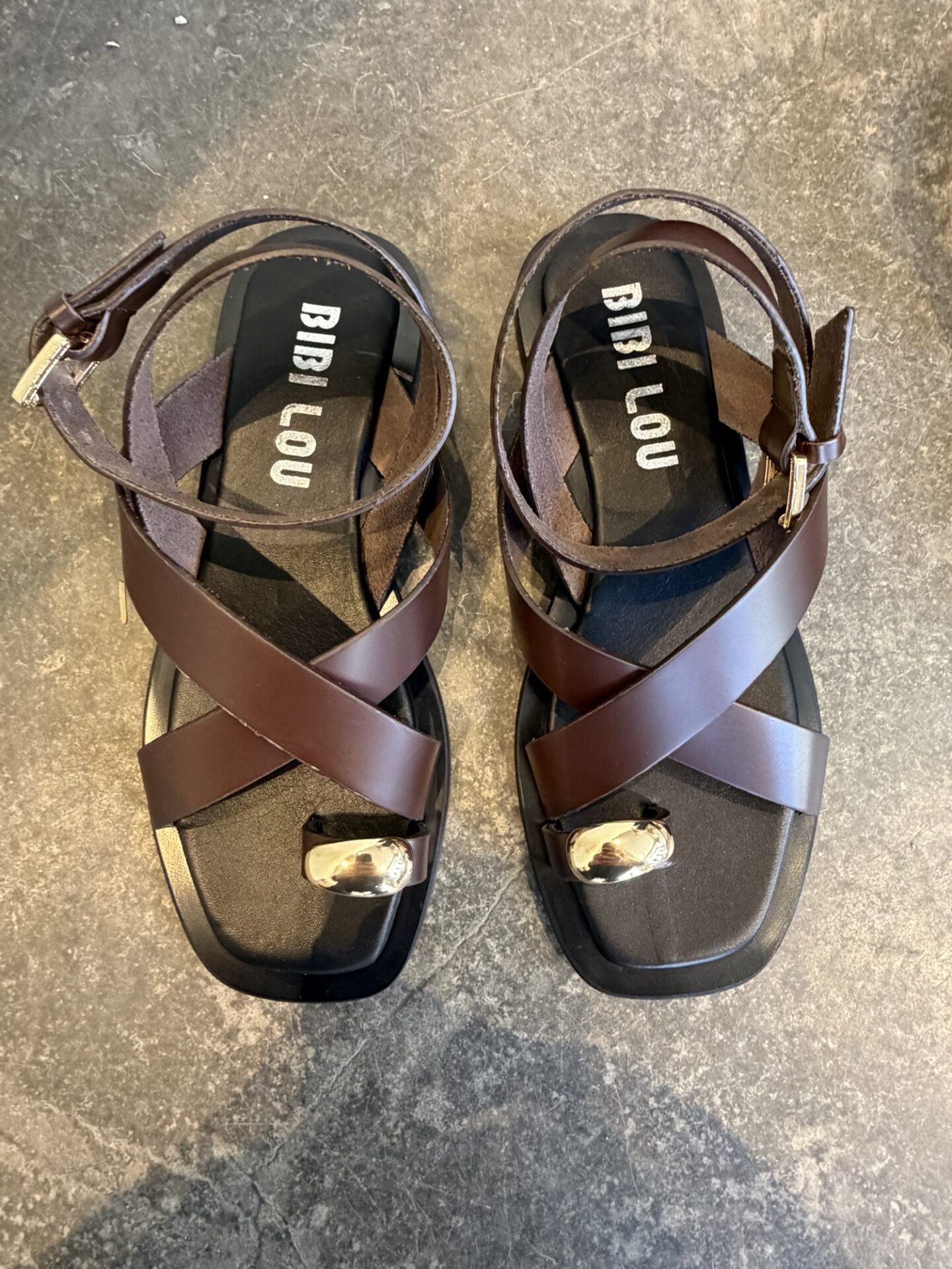 Bibi Lou Sandal Dark Brown/gold