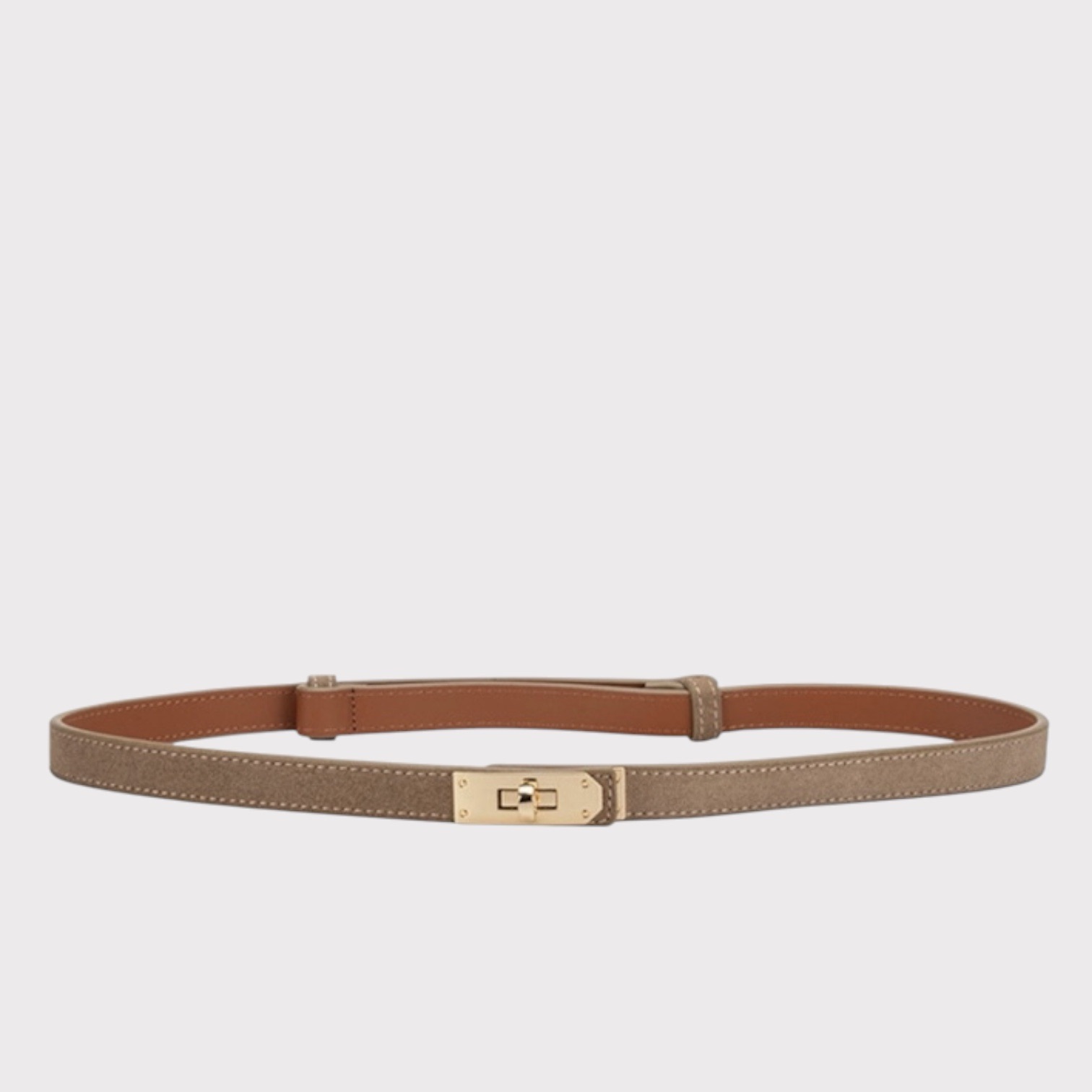 Plissé Cph River Suede Belt Beige