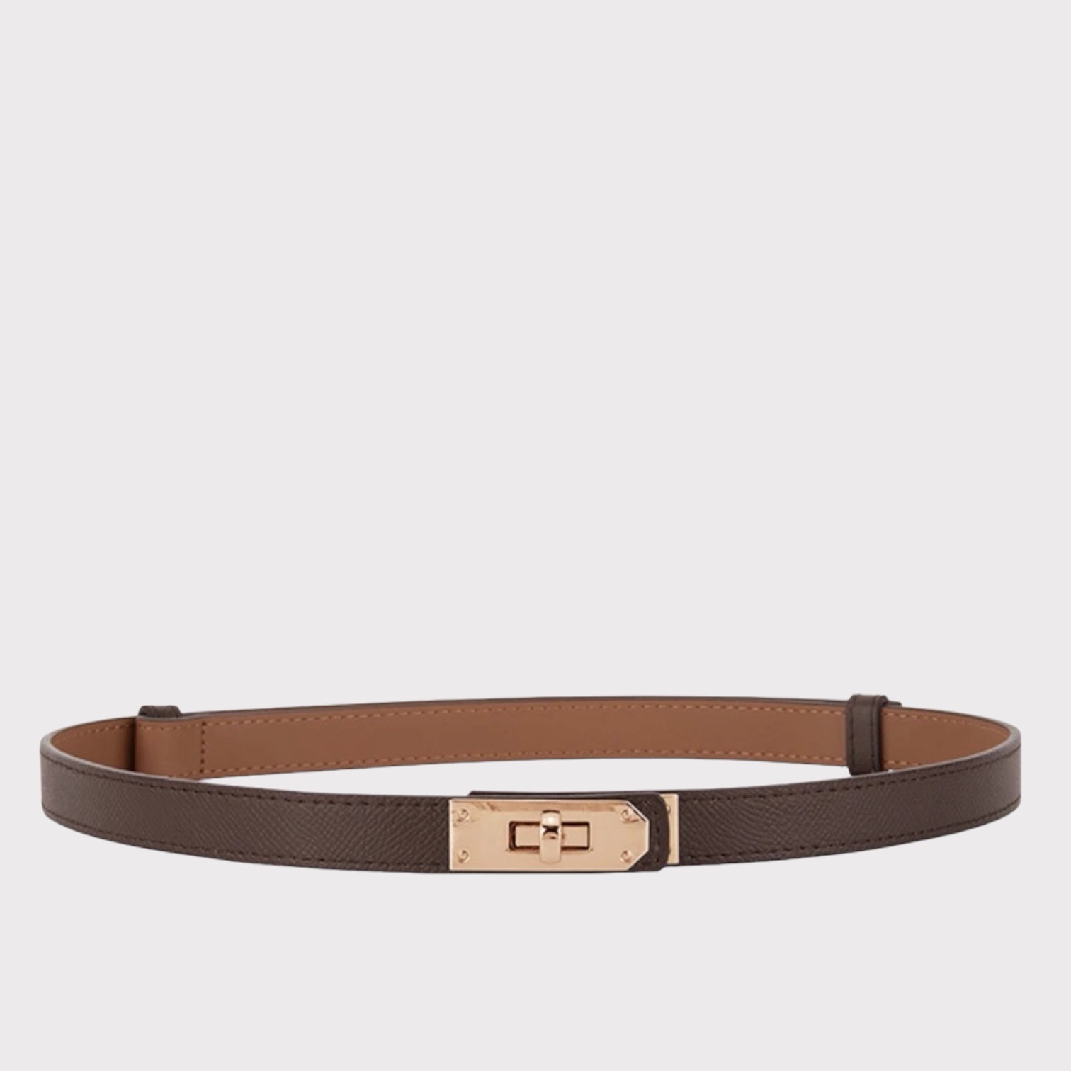 Plissé Cph Ringo Belt Dark Brown-Gold