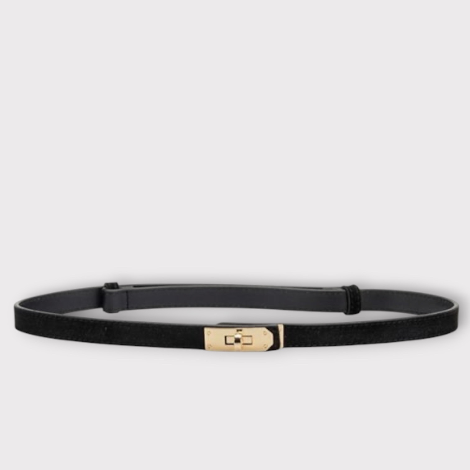 Plissé Cph River Suede Belt Black