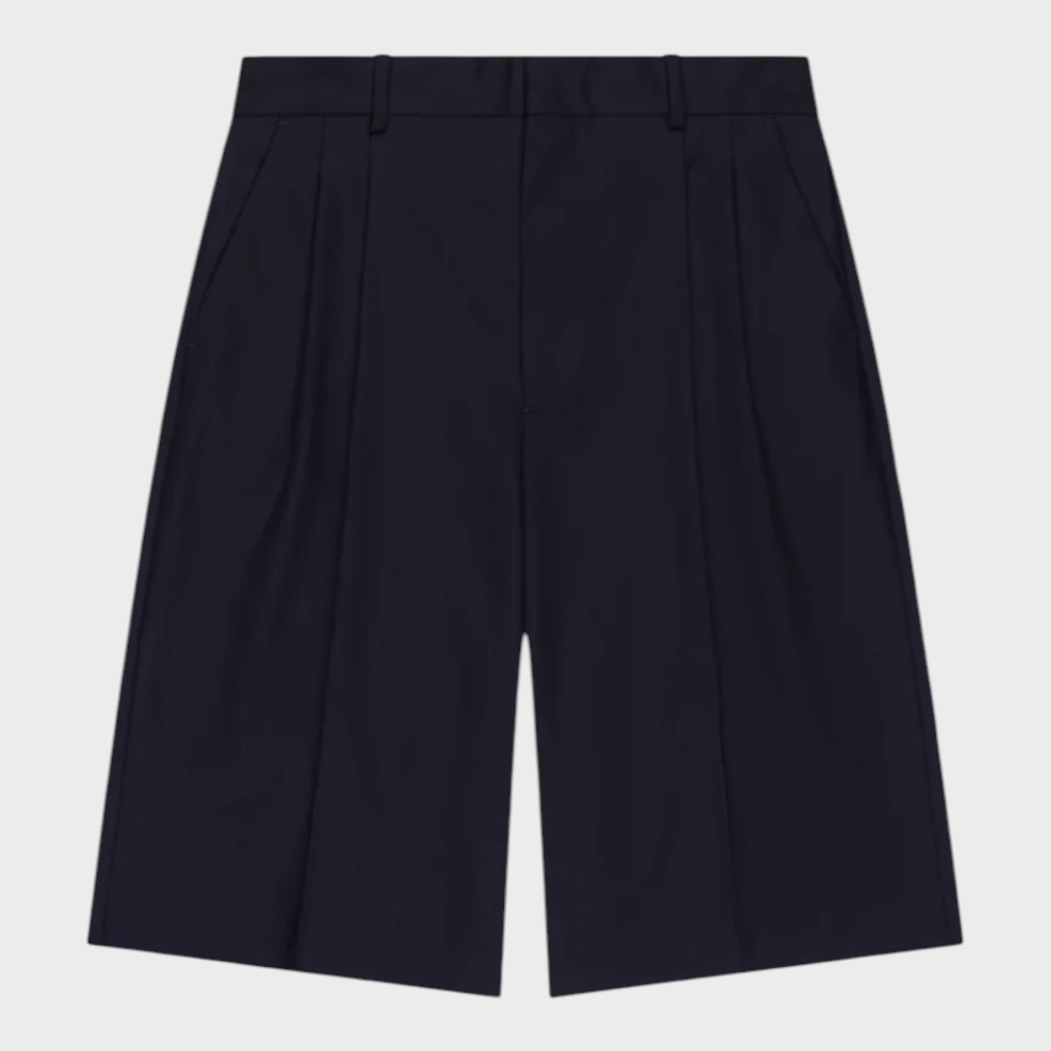 Herman Pleated Shorts Wool Dark Navy - XS