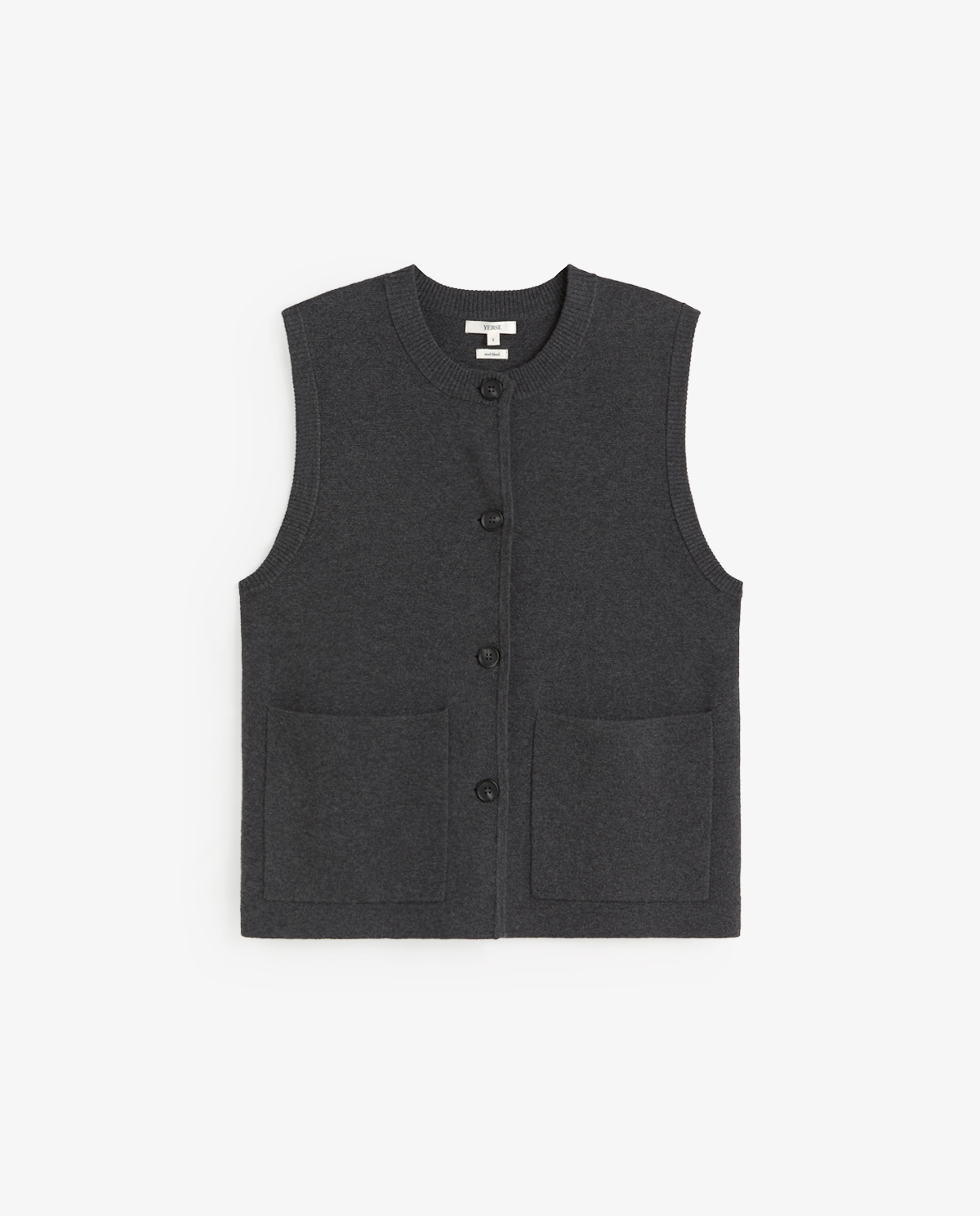 Yerse Open Full Knit Vest Grey
