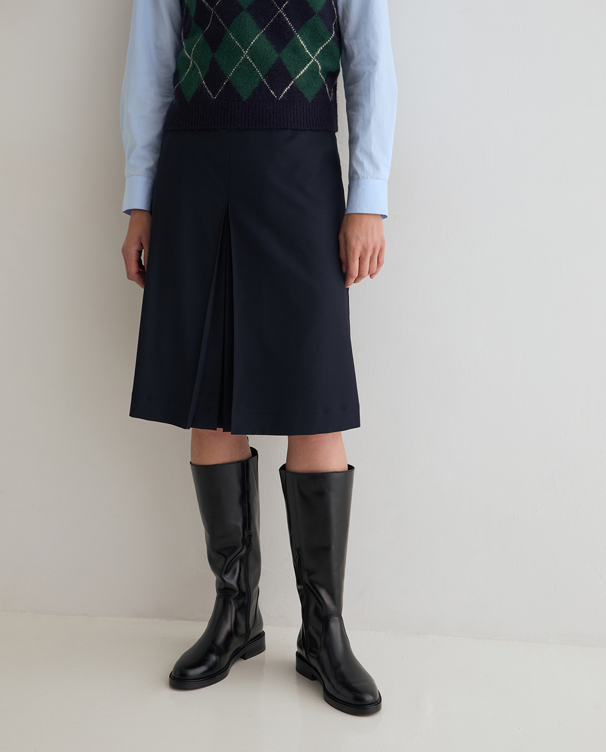 YERSE Midi Skirt Navy