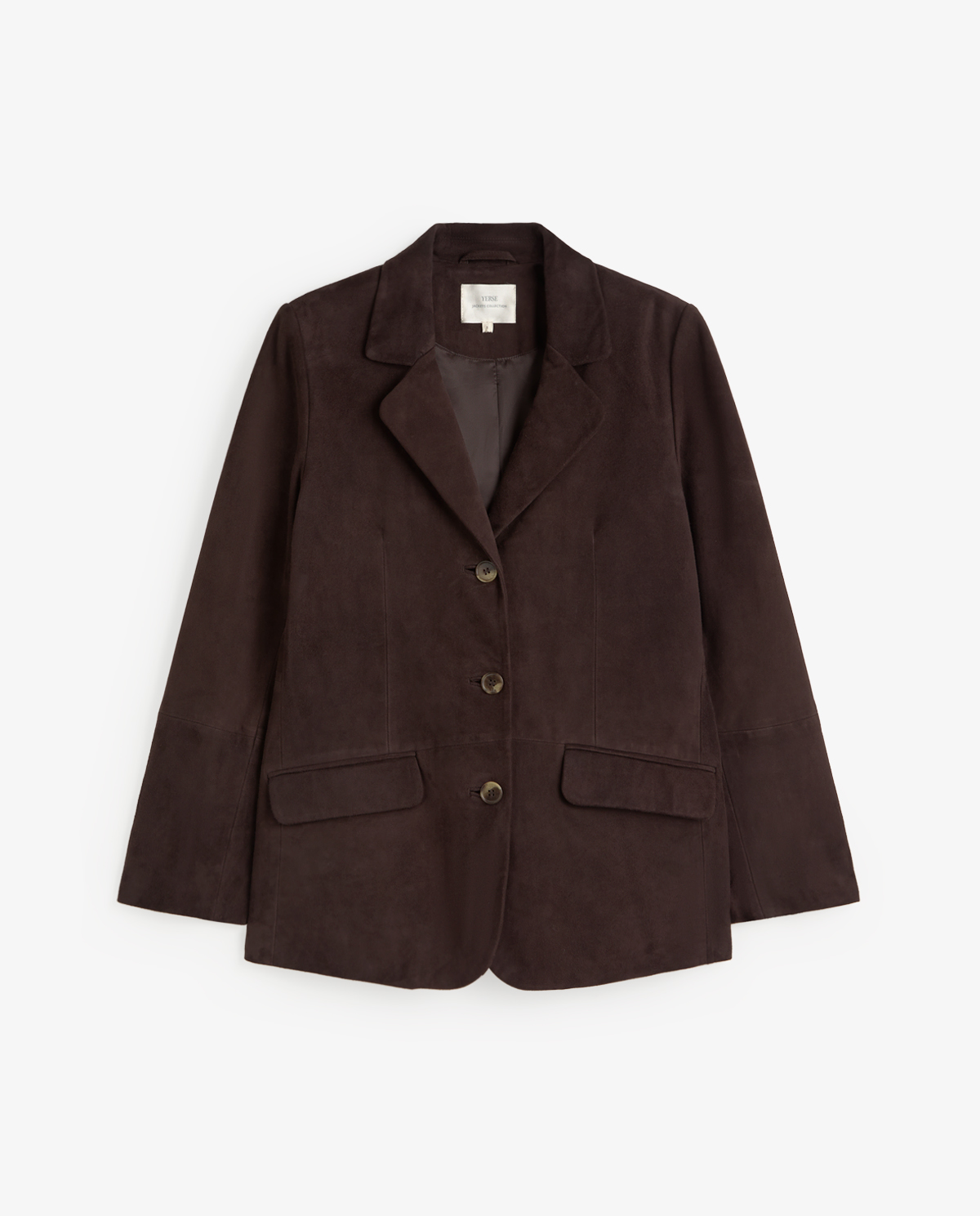 Yerse Leather Blazer Chocolate
