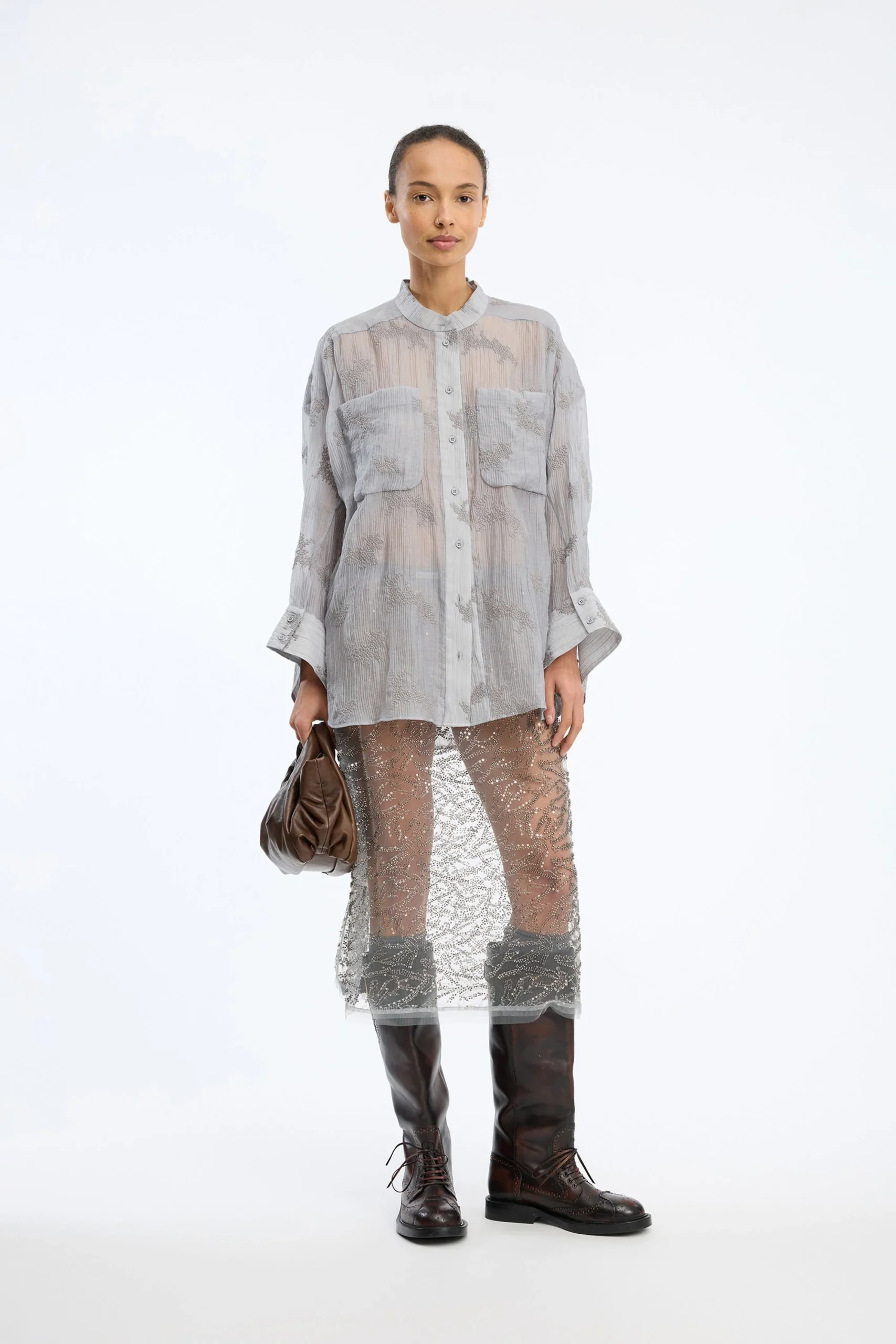 Munthe FORTUNATO Shirt Light grey