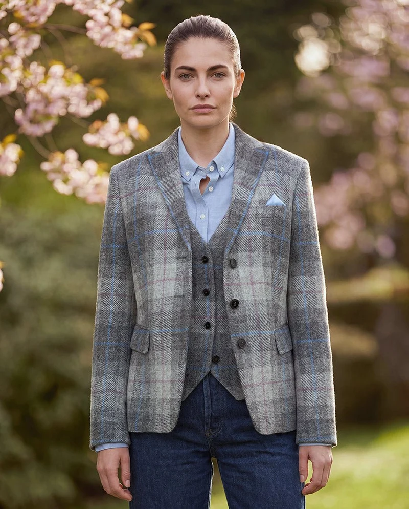 Harris Tweed Blazer Ladiesclub Queen check